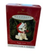 1999 Hallmark Puppy Love German Shepherd Dog Keepsake 9 in Series Ornament
