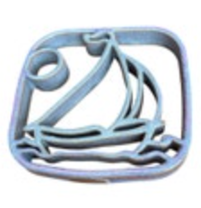 Vibrant Blue Purple Glazed Ceramic Sailboat Kitchen Trivet Square Coastal Beach