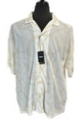 Hugo Boss Men's Size XL Relaxed Fit Drew Beige Camp Short Sleeve Button Up Shirt