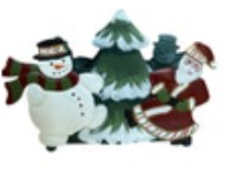 Vintage Handpainted Metal Christmas Napkin Holder Santa Snowman Tree Card Holder