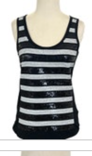 Banana Republic Black And White Striped Sleeveless Sequin Top. Sz. XS
