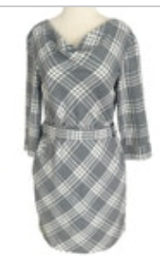 Banana Republic Womens A-Line Dress Gray Long Sleeve Drape Neck Belted Size 0