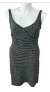 Prana size L Dress Black with Neon Yellow Stripes Sundress Athletic Bodycon