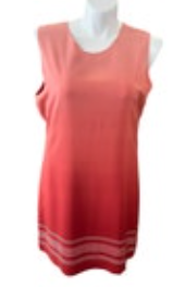 Josephine Chaus Silk Pink Ombre Dress Size 18 Women's Sleeveless Sheath Casual