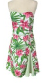 Nell Couture Dress Strapless Halter Floral Seersucker Accent Knee Length Size 6