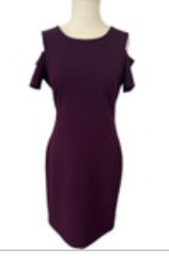 Tommy Hilfiger Size 6 Purple Cold Shoulder Bodycon Midi Dress Zip up