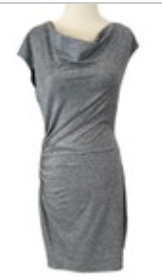 Trina Turk Size 10 Silver Metallic Bodycon Rouched Sleeveless Dress Stretch