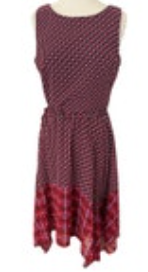 Just Taylor Size 6 Womans Sleeveless Fit and Flare Blue Red Lined Dress