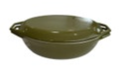 Vintage Copco Enamel Cast Iron Oval Dutch Oven With Lid Denmark 2.5 Qt Avocado