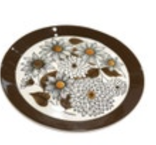 Ben Seibel Mikasa Duplex Frolic MCM Serving Platter Round Mid Flower Vintage