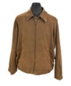 Gary Player Faux Suede Jacket Mens XL Brown Golf Bomber Lined Y2K EUC