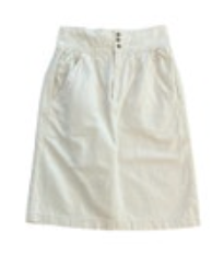 Vintage Esprit 80's Women’s Pleated High Waist Midi Pencil Skirt White Size 5/6