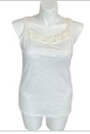 LRL Lauren Jeans Co XL Womens Tank Ivory Macramé Neck Ralph Lauren Shirt