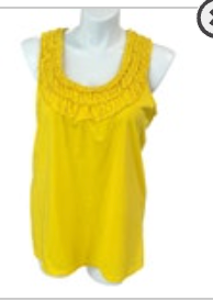 Lane Bryant Women's Size 18/20 Sleeveless Yellow Tank Top Shirt Ruffle Neck