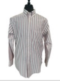 Turnbury Non-Iron Medium Long Sleeve Button Down Shirt Red with White Stripes