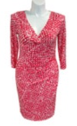 Jessica Howard Women’s Size 12 Pink & White Short Sleeve Bodycon Party Dress