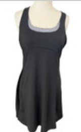 Lola womens black mini dress Racer Back Tennis Golf Size Large Sports built bra