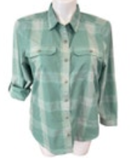 Eddie Bauer Women's Travex Classic Fit Button Up Roll Tab Sleeve Top L Outdoor