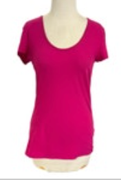 Banana Republic T Shirt Womens Size M Pink Short Sleeve Luxe Touch Stretch EUC