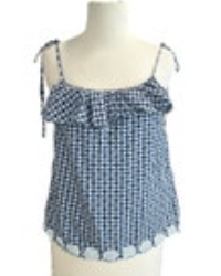 J Crew Womens Tank Top Shirt Size 8 Blue Check Flowy Adjustable Strap Lined