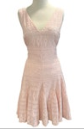 REBECCA TAYLOR Womens Pink V Neck Back Waist Tie Sleeveless Midi Dress Size 6