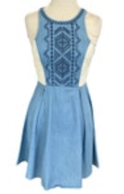 Flying Tomato Small Women Midi Dress Embroidered Southwestern Bodice Boho Beach