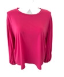 Eloquii 22/24 Pink Puff Long Sleeve Blouse Stretch Poly/Spandex Blend
