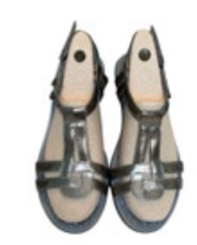 Clark’s Collection Metallic Patent Leather Strappy Sandals 10 M Gunmetal Gray