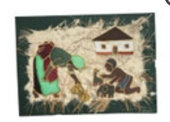 African Village Scene Wall Art Natural Fiber Handmade Signed Ringi Kenya