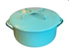 Vintage Dansk Kobenstyle Turquoise Enameled Dutch Oven Pot w/Trivet Lid 4qt READ