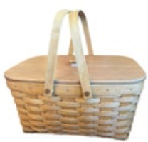 2004 Longabarger Medium Market Basket With Plastic Liner And Lid
