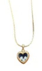 Vintage Avon Floating Heart Pendant Necklace Three Crystals 19”