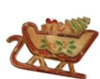 Vintage Blow mold Sleigh Christmas Ornament Holiday