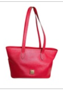 Dooney and Bourke Red Saffiano Leather Medium Tote Bag Holiday Travel Shoulder