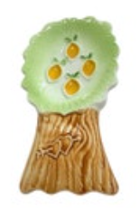 Vintage Enesco Ceramic Lemon Tree Spoon Rest Made In Japan Hearts