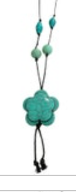 Necklace Faux Turquoise Acrylic Beads Boho Chic Rope Slide Adjustable 24”