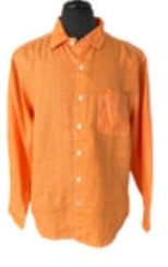 Tommy Bahama Sea Glass Breezer Waikiki Crisp Orange Linen New LS Medium M