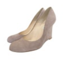 L K Bennett Taupe Suede Wedge Heels Size 7 US Wedges Dressy Wedding Business
