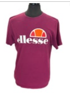 ELLESSE Men's Purple Maroon Logo Graphic T-Shirt Maroon Size Large - EUC