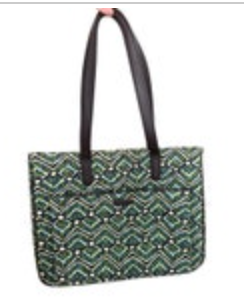 Vera Bradley Iconic Commuter Tote Padded Laptop Sleeve in Rainforest Pattern EUC