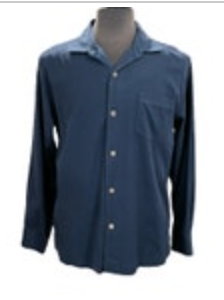 Tommy Bahama Navy Blue Silk Blend Button-Up Shirt Men's Medium