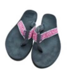 Teva Women's Flip Flops size 9 Pink Swirl Vine Design Mush II