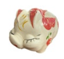 Vintage Ceramic Hand Painted Piggy Bank No Stopper Break Open Type Empty