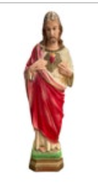 Sacred Heart Of Jesus Chalkware Plaster Statue Made In Italy 12.75”