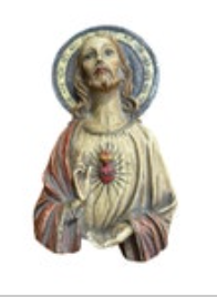 Vintage Sacred Heart Jesus Bust Wall Hanging Italy Hand Painted Signed Numbered
