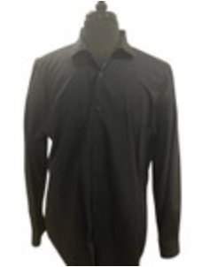 Perry Ellis Non-Iron Mens Size XL Spread Collar 100% Cotton Black Windowpane