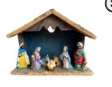 Vintage Italy Nativity Set plus Wooden Creche Fontanini Style Attached Stamped