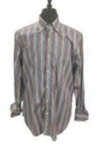Tailorbyrd Mens XL Multicolor Striped Hidden Button Down Preppy Flip Cuff - EUC