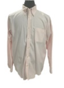 Lands’ End No Iron Pinpoint Oxford Light Pink Mens Sz 17-35 L/S Dress Shirt EUC
