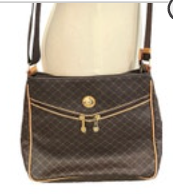 RIONI Aletta Daily Messenger Brown Signature Crossbody Bag EUC Purse Handbag